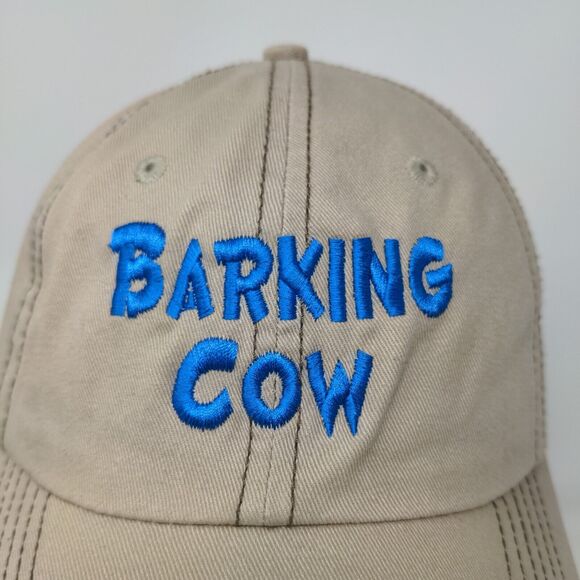 Barking Cow Slideback Hat Beige Tan Adjustable Embroidered Logo - Picture 4 of 12